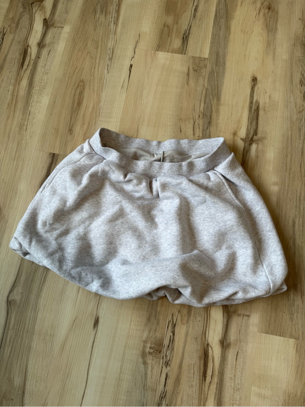 Aerie Offline Skort Womens Small Light Grey Heather Pockets Bubble Hem Skirt NEW